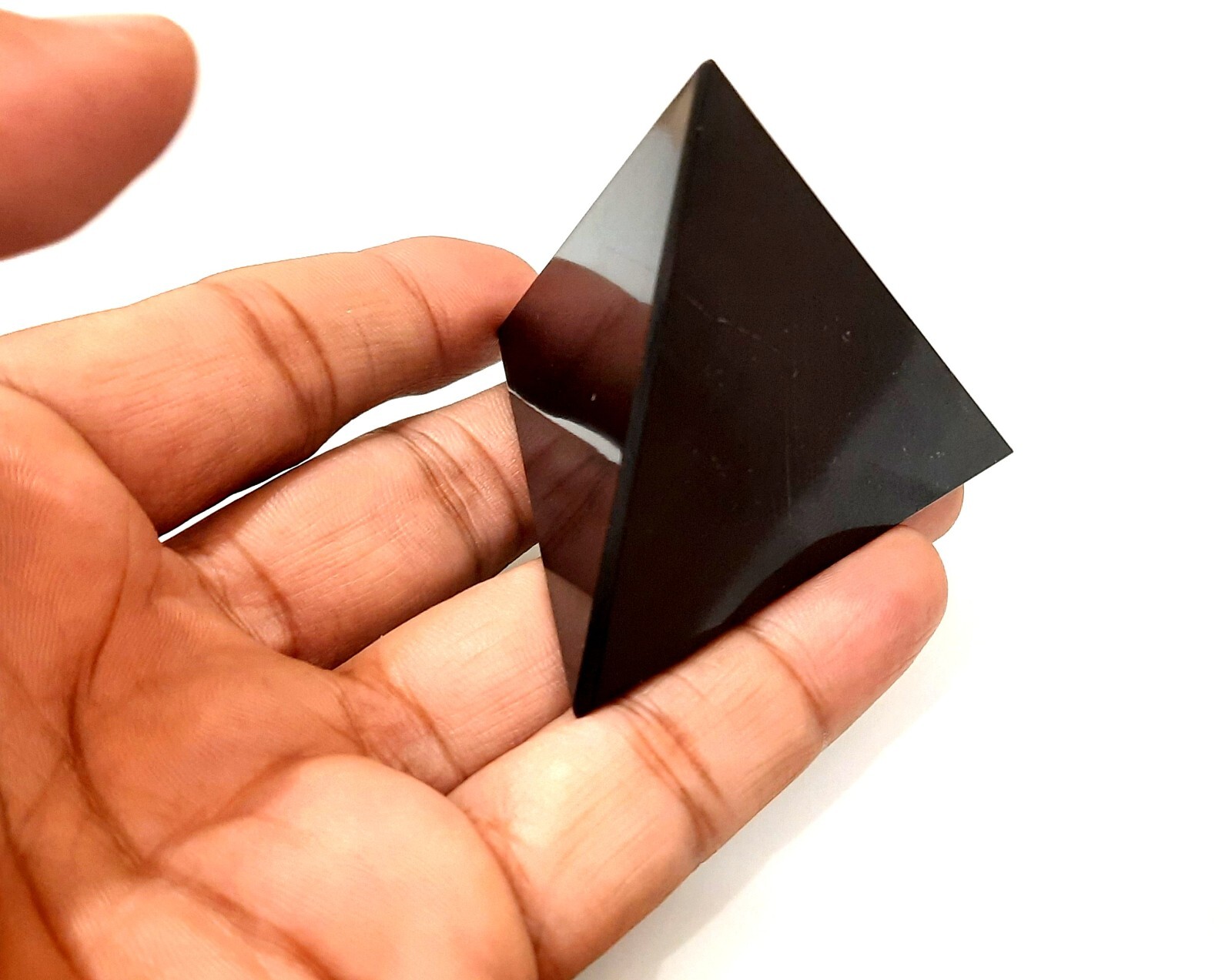 Big 50mm tetrahedron chakra healing reiki tourmaline stone sacred geometry