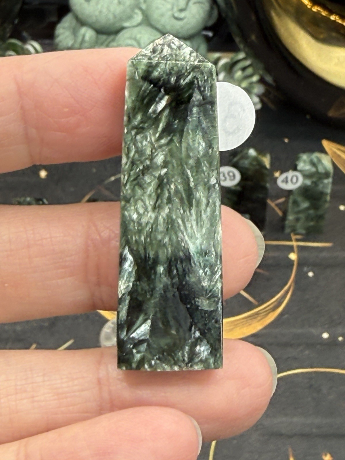 Natural Seraphinte Mini 4-sided points great patterns on these Free shipping