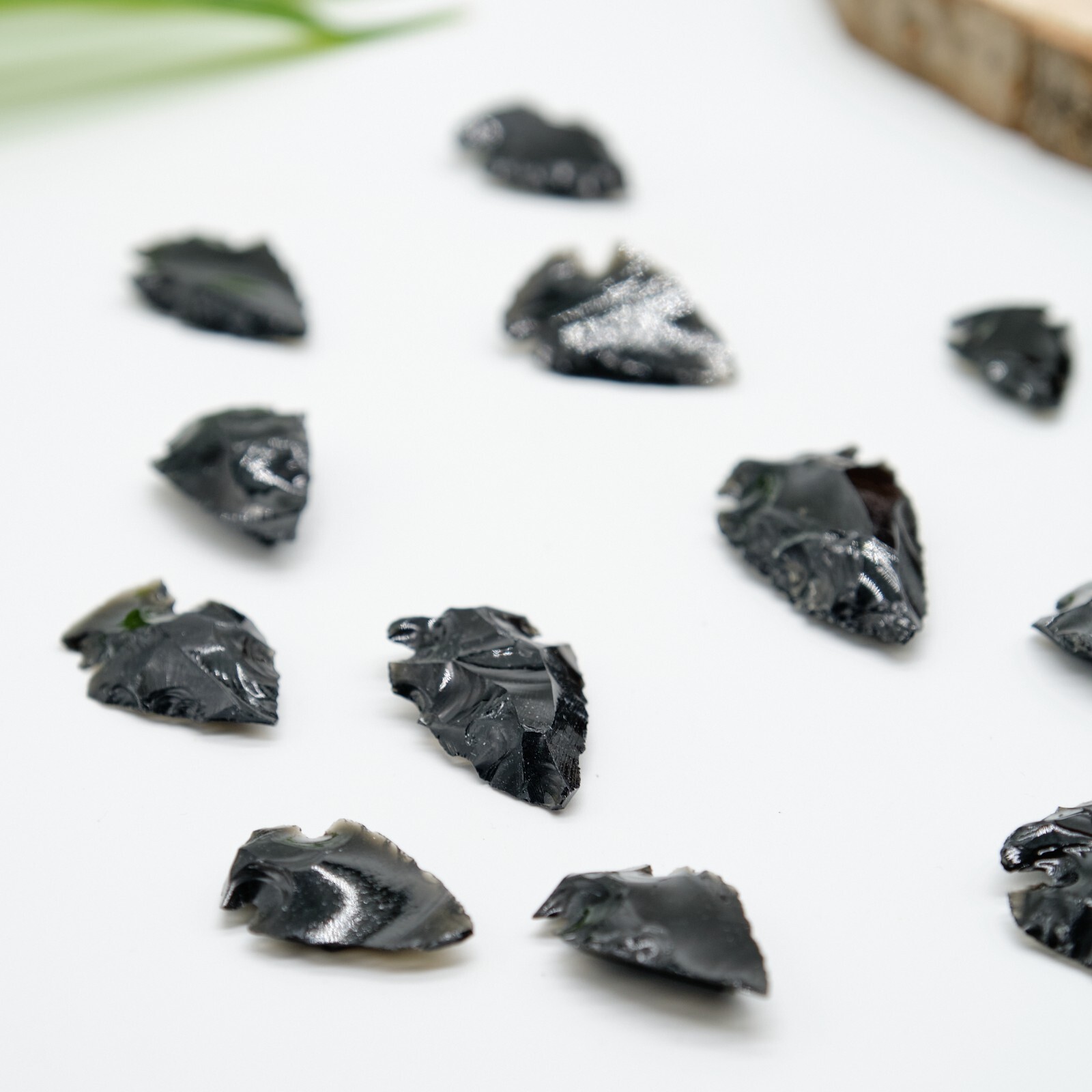 Black Obsidian Arrowhead Pendant Raw Point Carved Dragon Glass 3-5cm x 3 Pieces