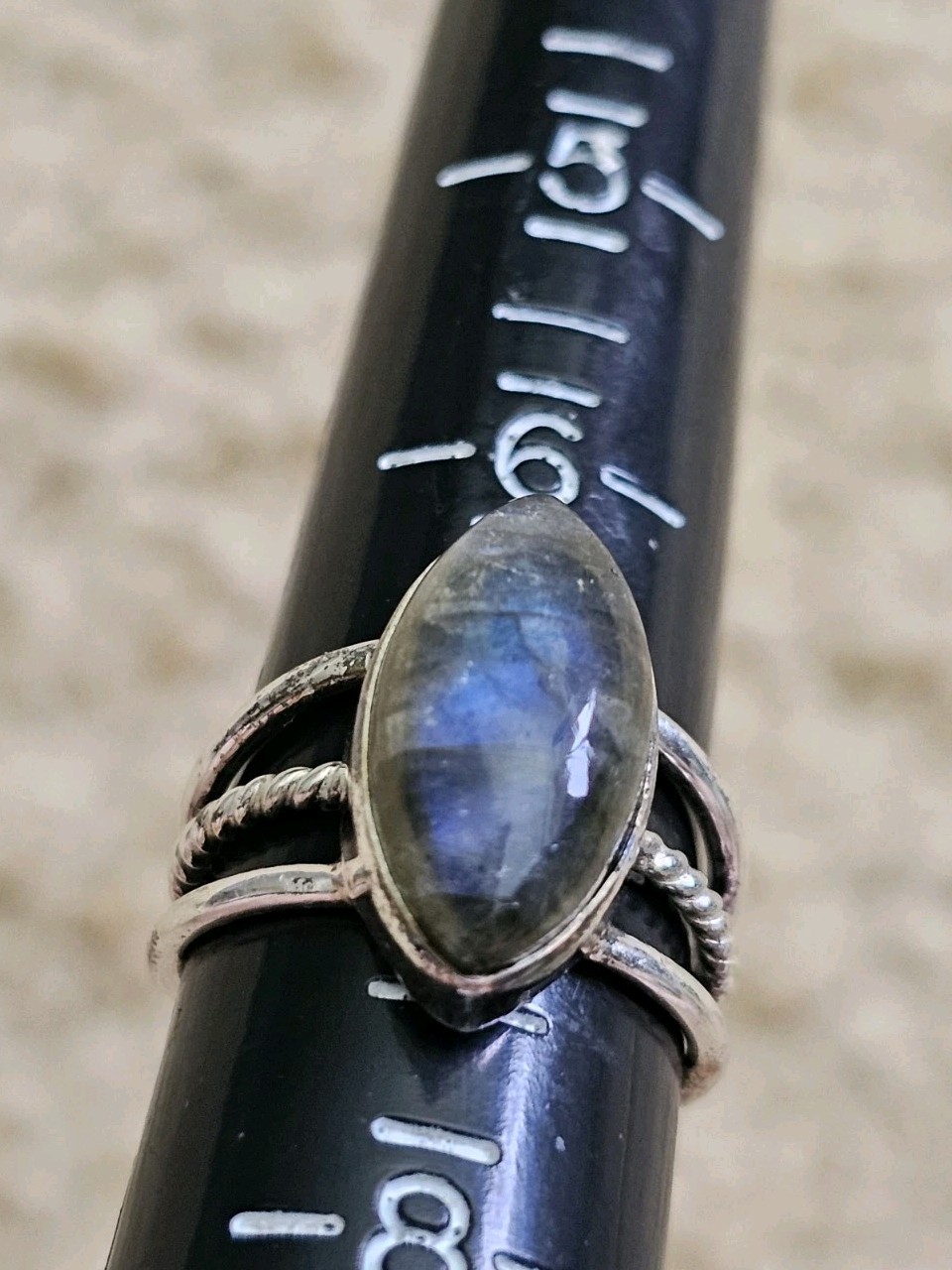Sterling Silver Labradorite Ring, Size 7, Crystals & Stones, Mineral Specimen