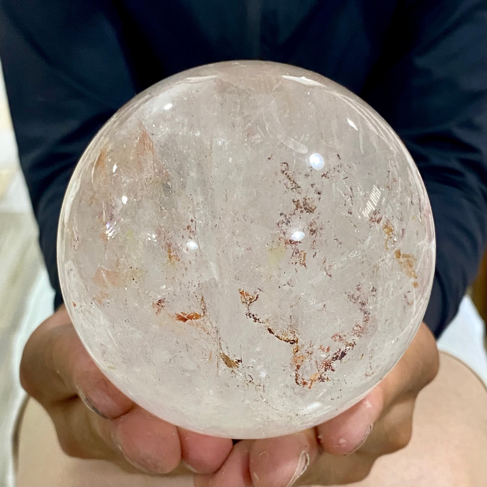 2.42LB Natural clear quartz sphere quartz crystal ball reiki Energy healing