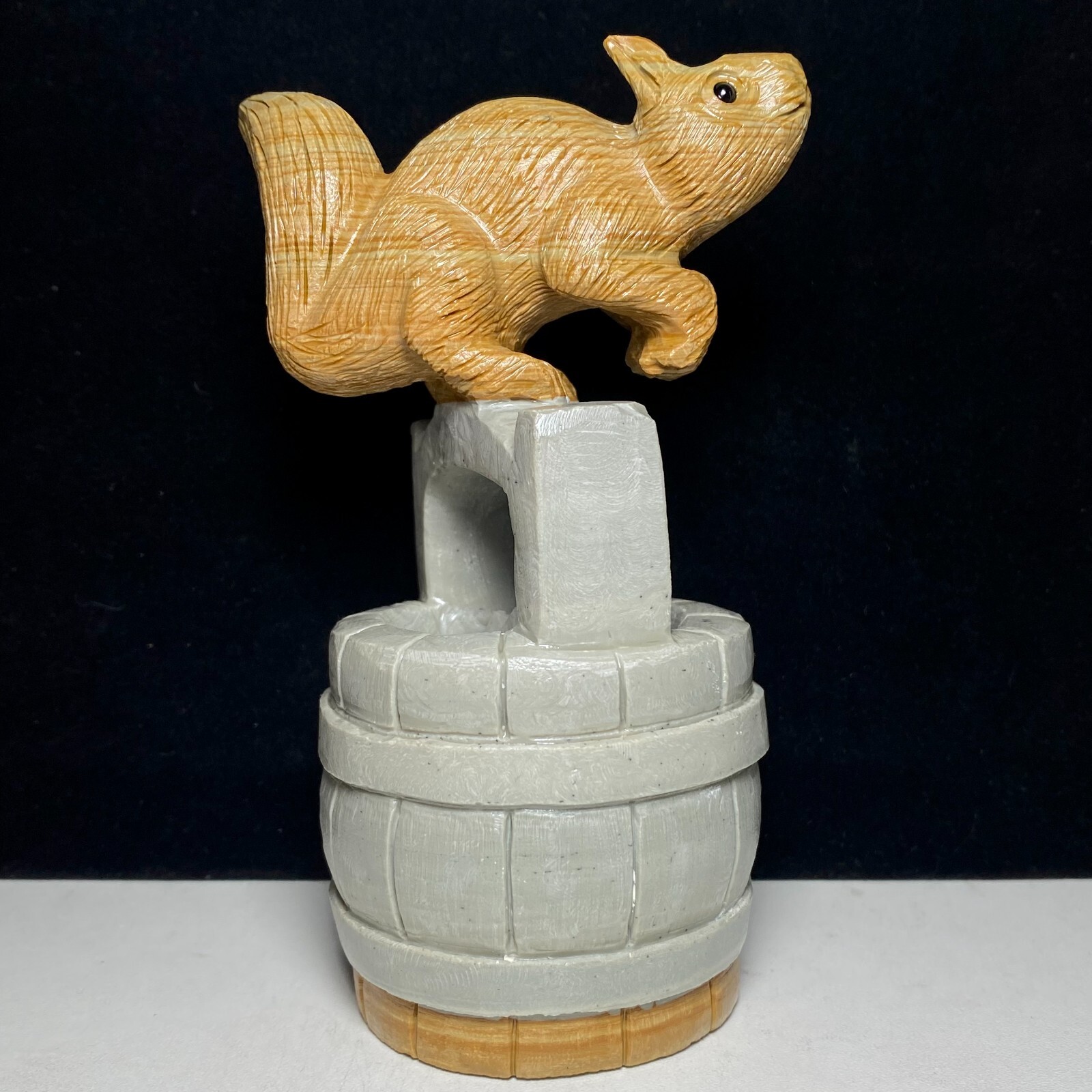 Natural Crystal Quartz Mineral Specimen Songhua Stone Handcarved Squirrel Gift