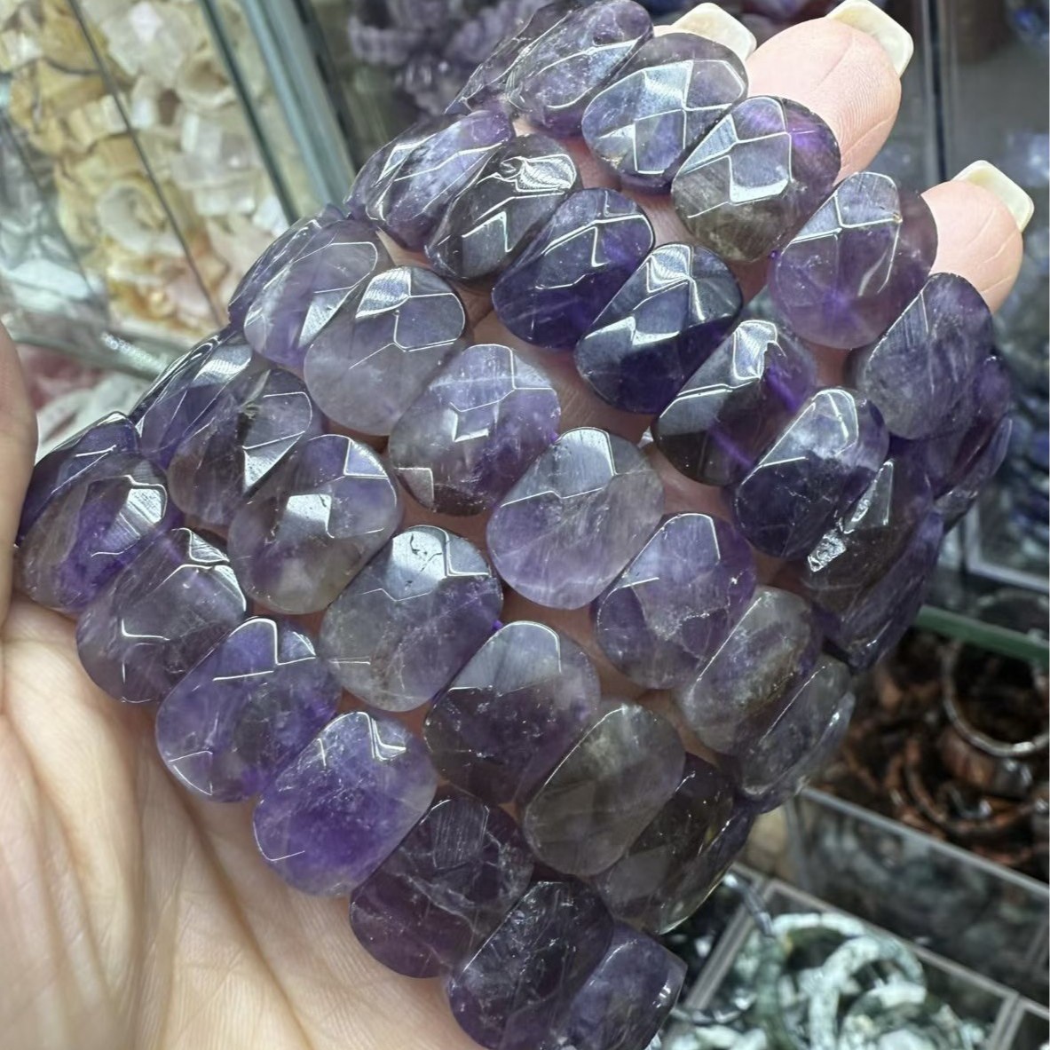 Natural crystal gemstone agate jade oval cut bracelet Healing for Health 11*15mm