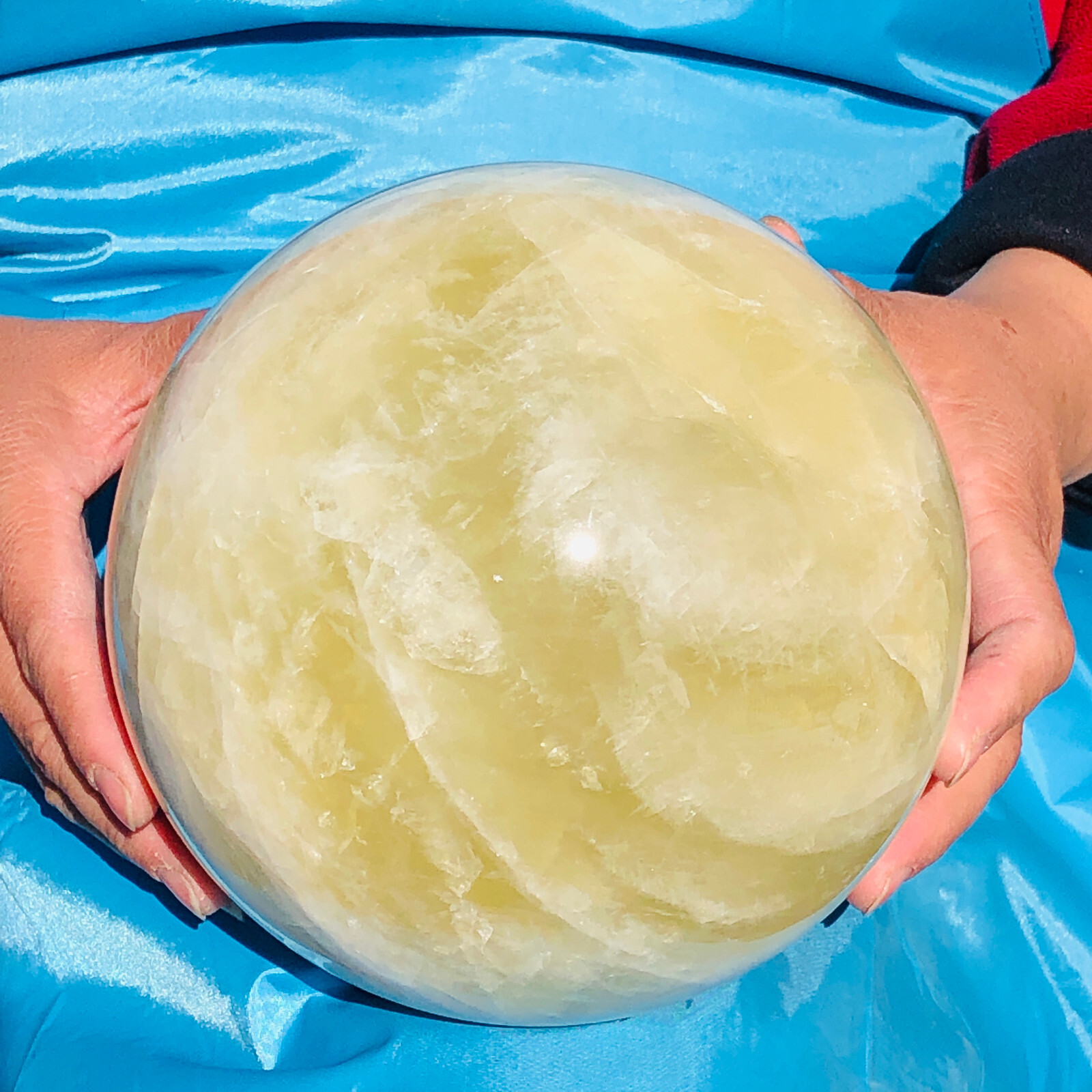 14.05LB Natural yellow crystal ball, quartz crystal ball, spiritual healing