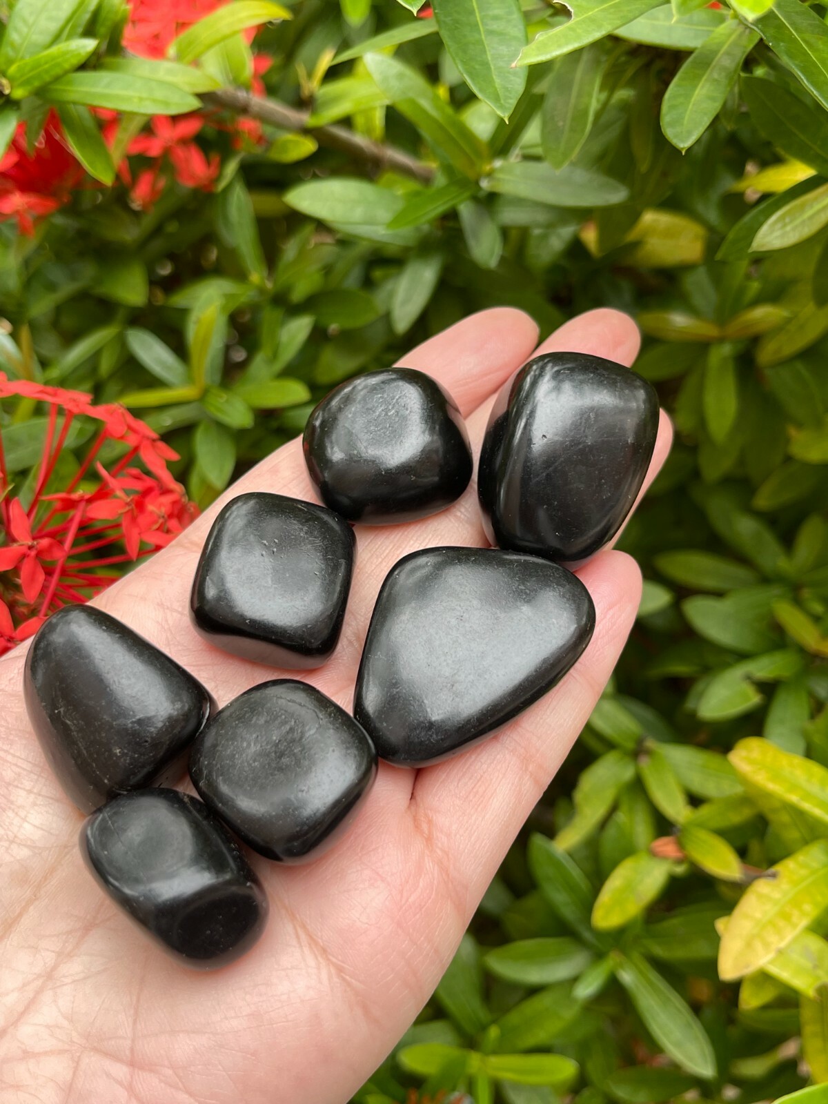 Grade A++ Jet Tumbled Stones, 0.8-1.25 Inch Tumbled Jet Stones, Wholesales Bulk