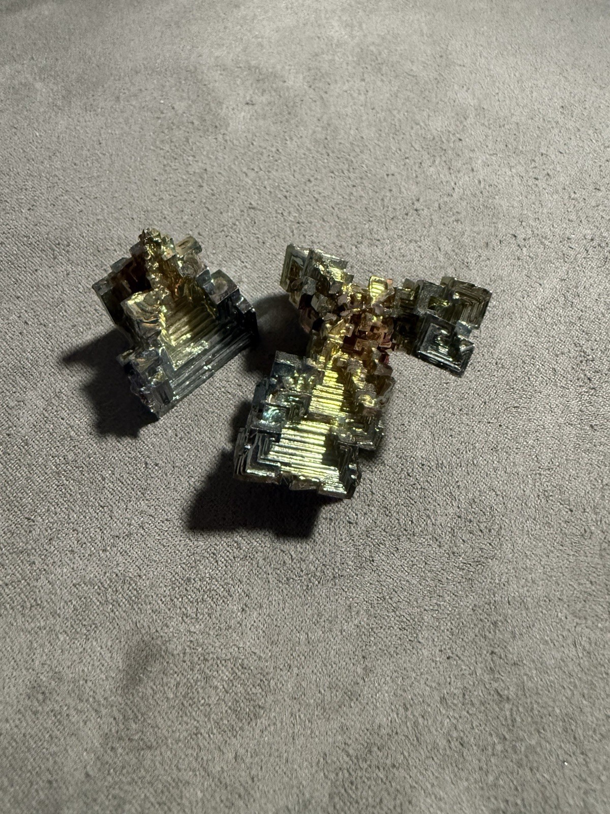 2PCS Rare Aura Rainbow Titanium Bismuth Quartz Natural Mineral Specimen Crystal