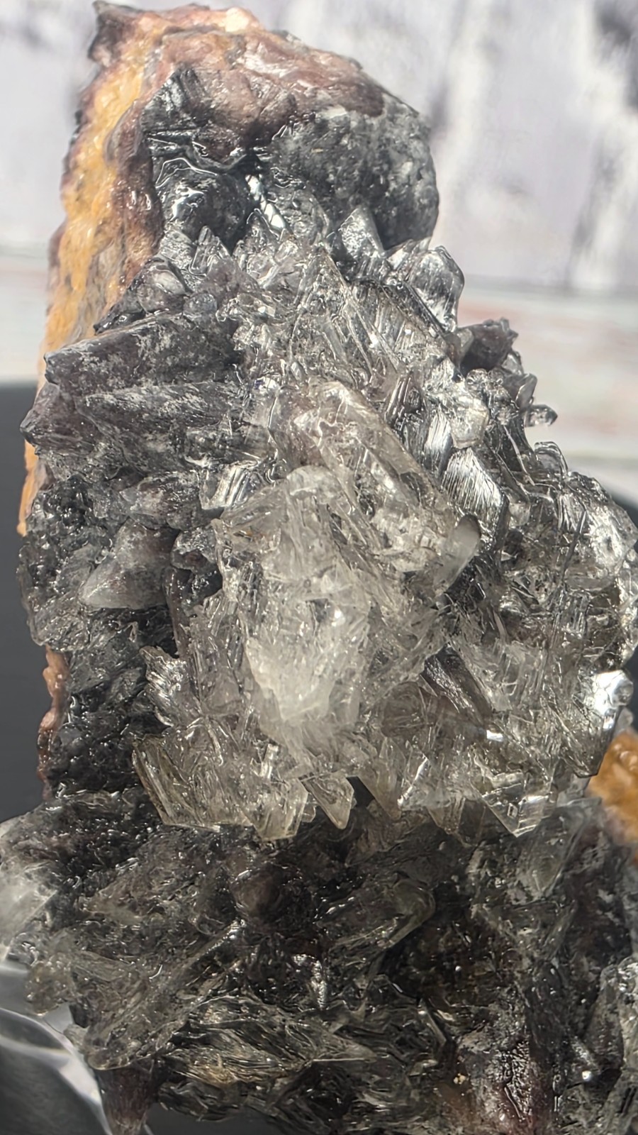 Etched Selenite on Dogtooth Calcite with Iron Mexico Crystal Specimen 49.92g