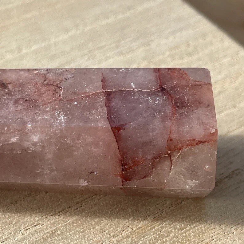 Natural Fire Quartz Tower • Unique Stone Home Decor • reiki Mineral specimens