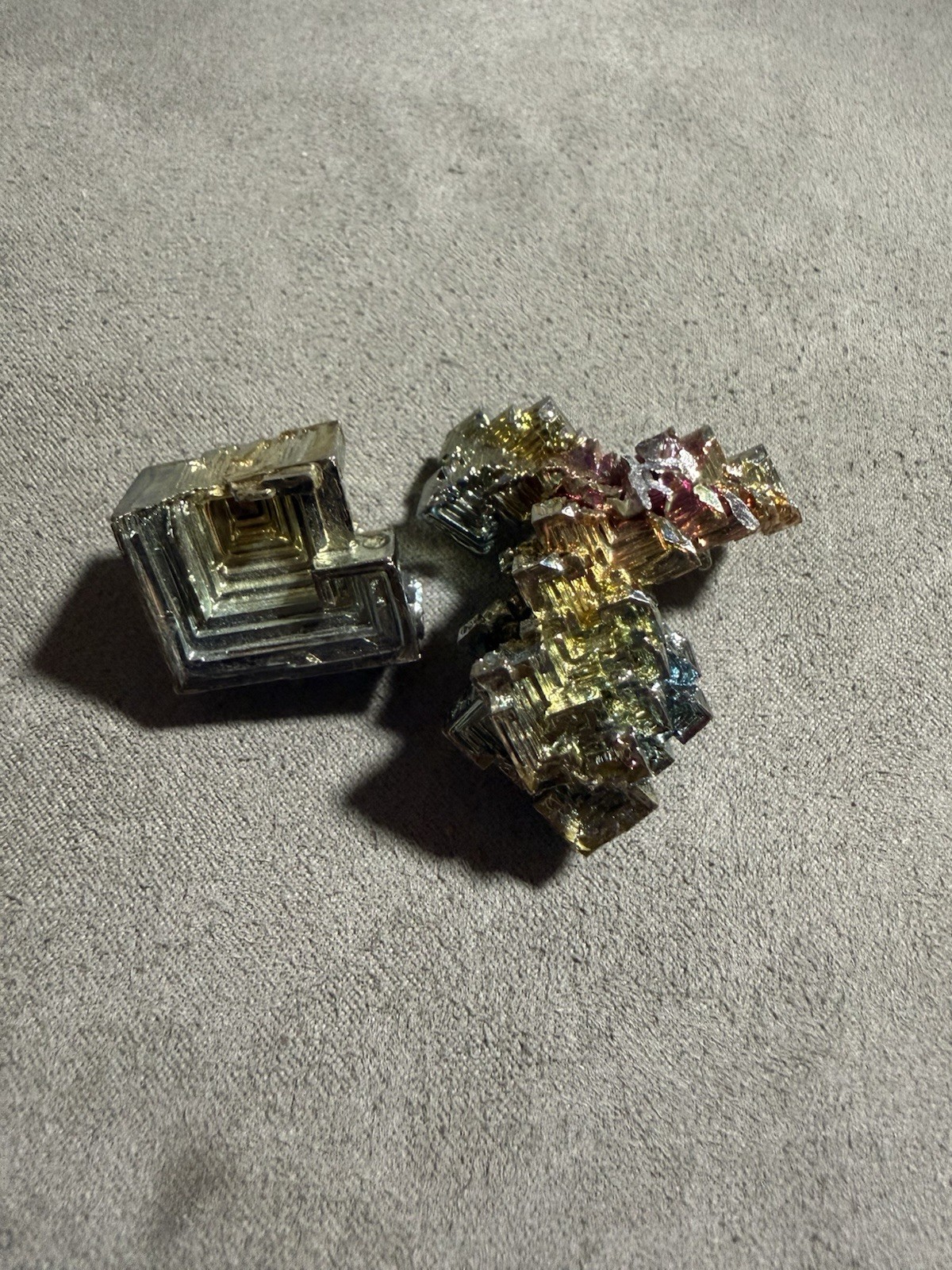 2PCS Rare Aura Rainbow Titanium Bismuth Quartz Natural Mineral Specimen Crystal