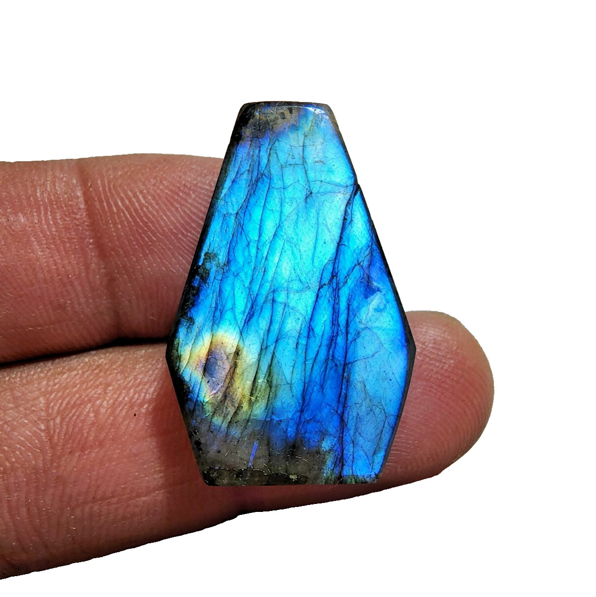 33 Crt Beautiful Blue Labradorite Cabochon Coffin Shape Gemstone Jewelry Making