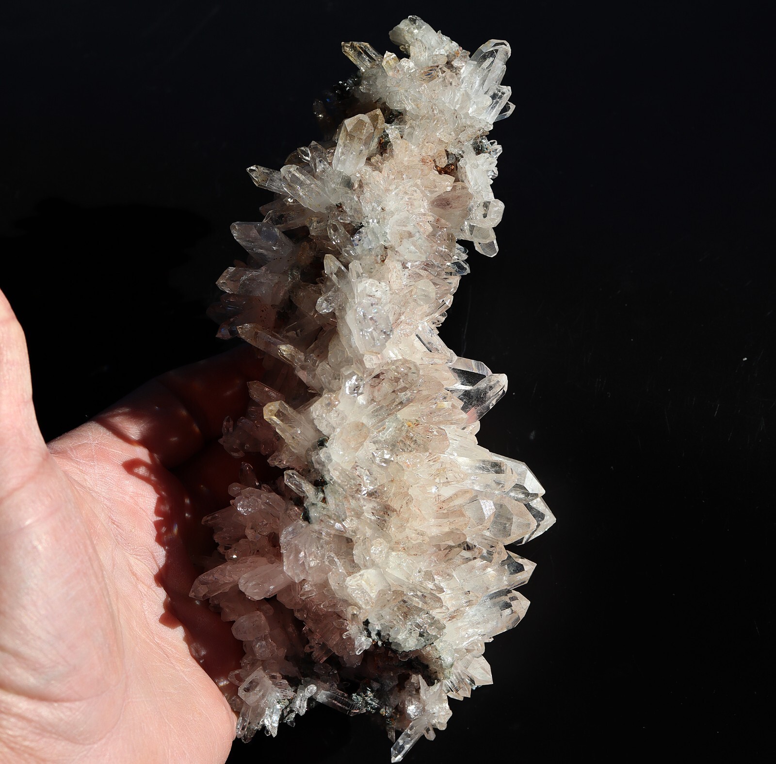 8 inch Colombian Quartz cluster. Alto de Cruces Mine, Colombia