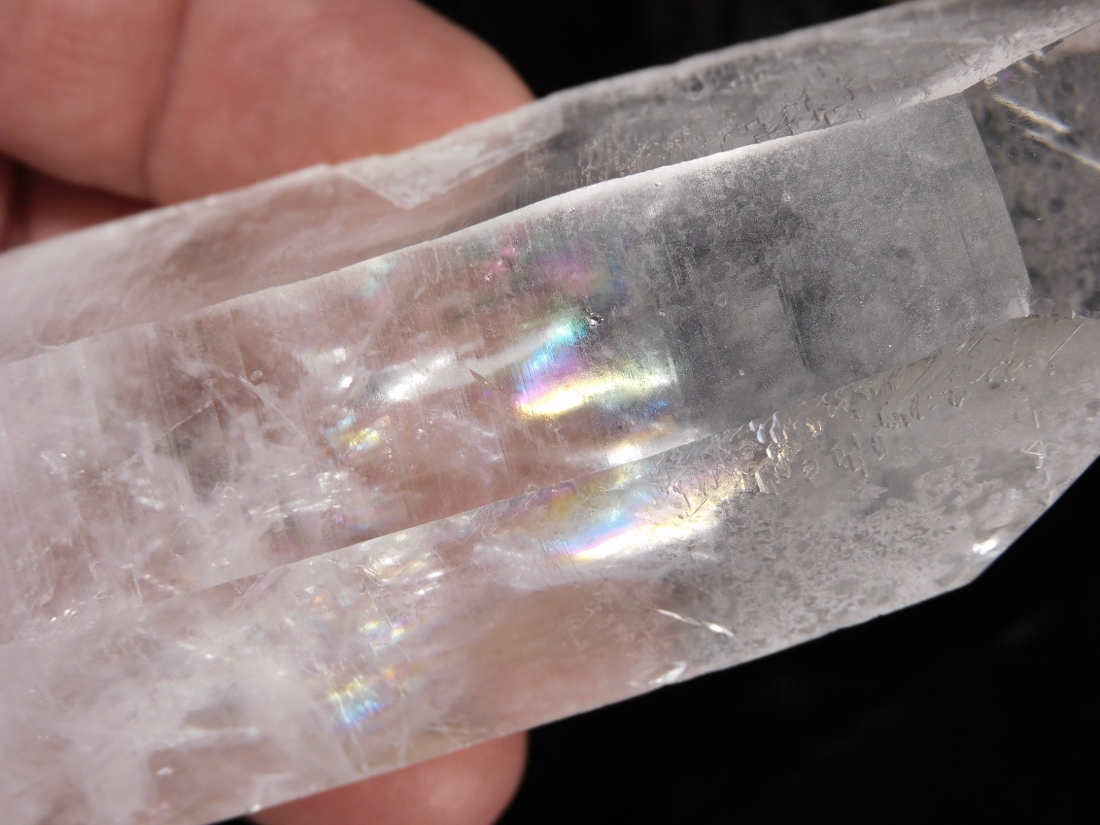 Larger! Semi TRANSLUCENT Quartz Crystal with RAINBOWS From Brazil 236gr