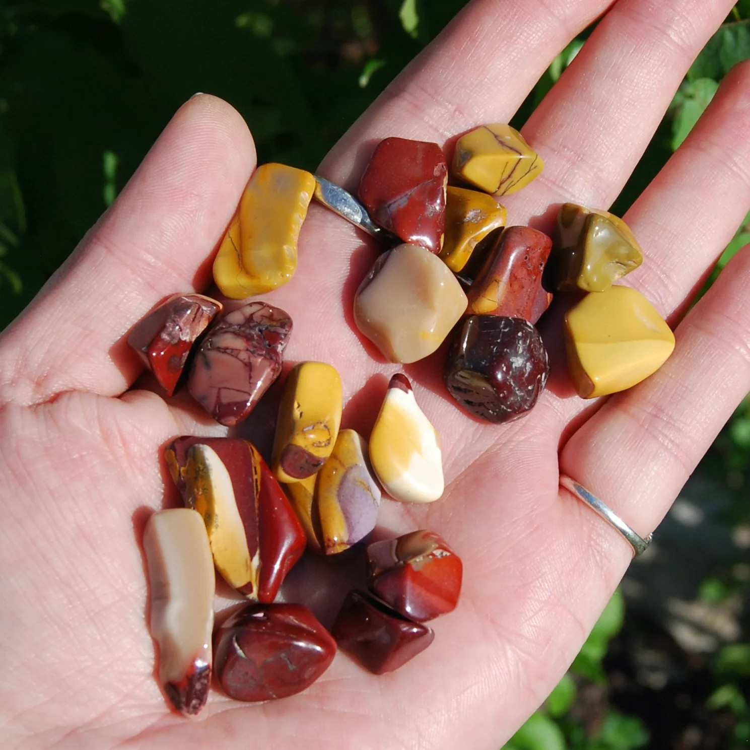 6pcs Mookaite Jasper Tumbled Stones, Small Crystal Set
