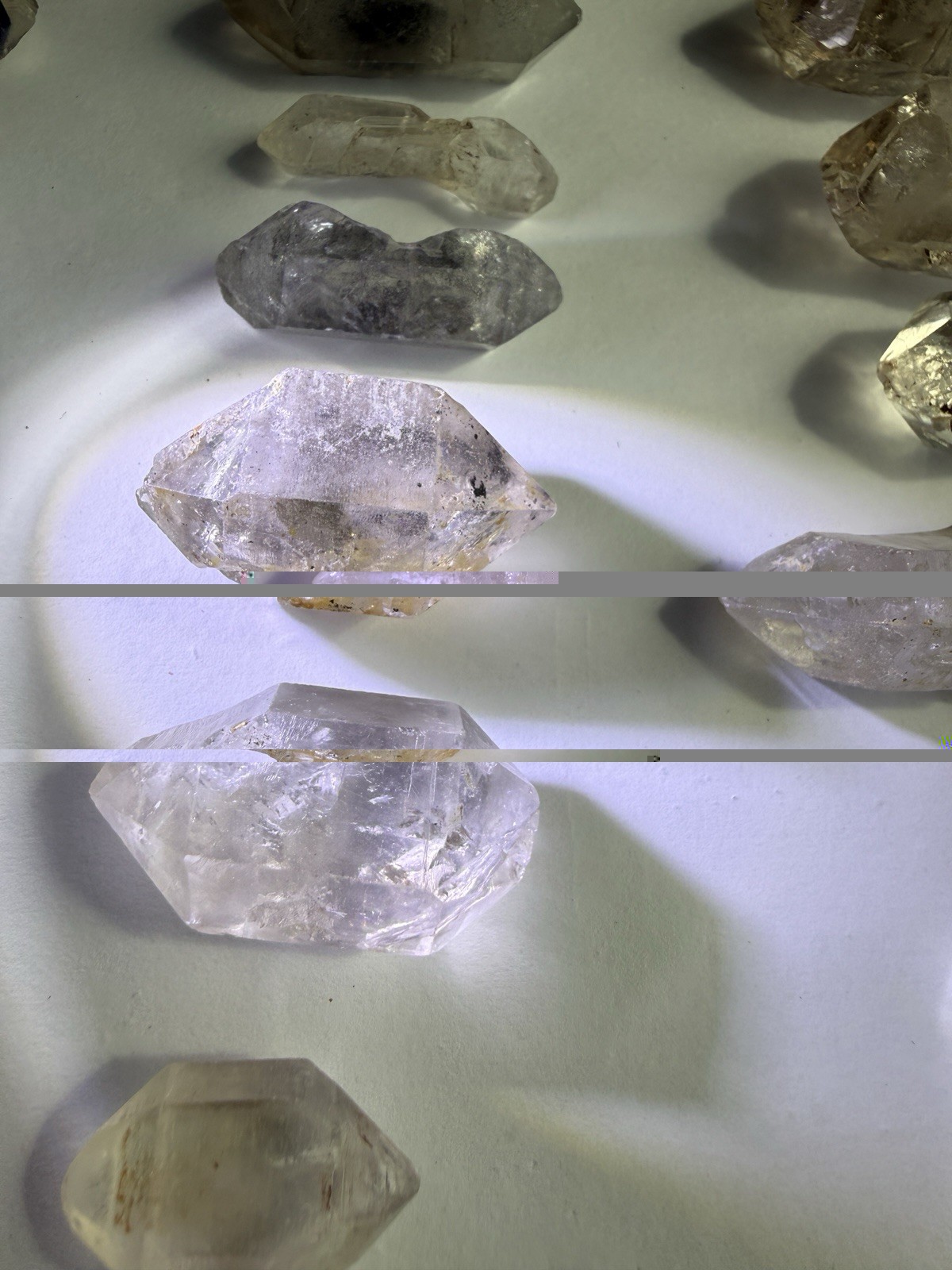 370g Double Terminated Quartz Crystal Lot 28pc Natural Smoky Clear Points Raw