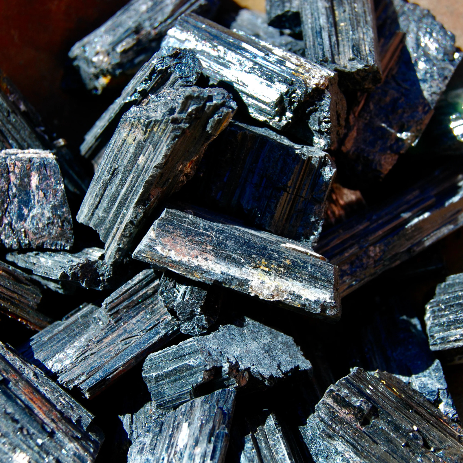 Raw Black Tourmaline Crystals, Brazil