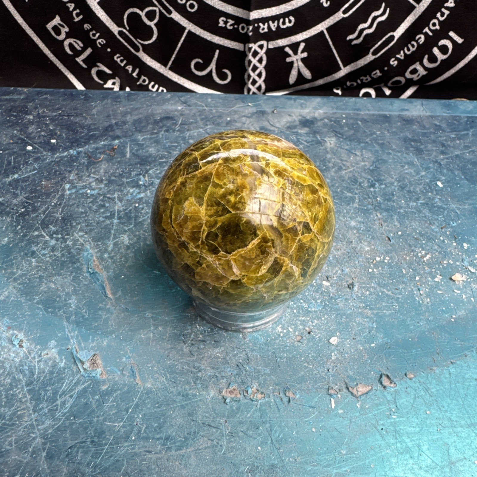 Green Opal Sphere From Madagascar 265. Grams 6 cm Approx DRZ4#6
