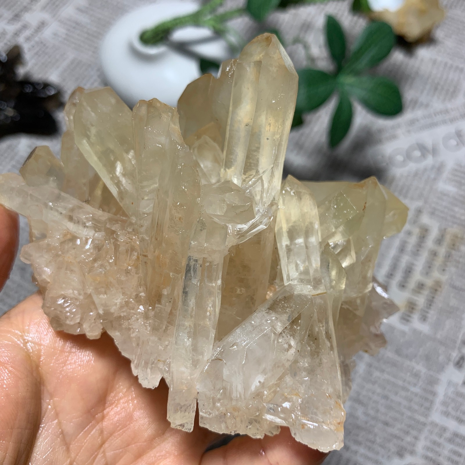 449g Natural Clear White Quartz Crystal Cluster Rough Healing Specimen