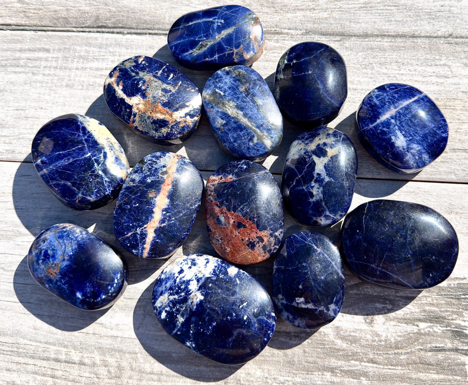 Wholesale Lot 2 Lbs Natural Sodalite Palm Stone Crystal Healing