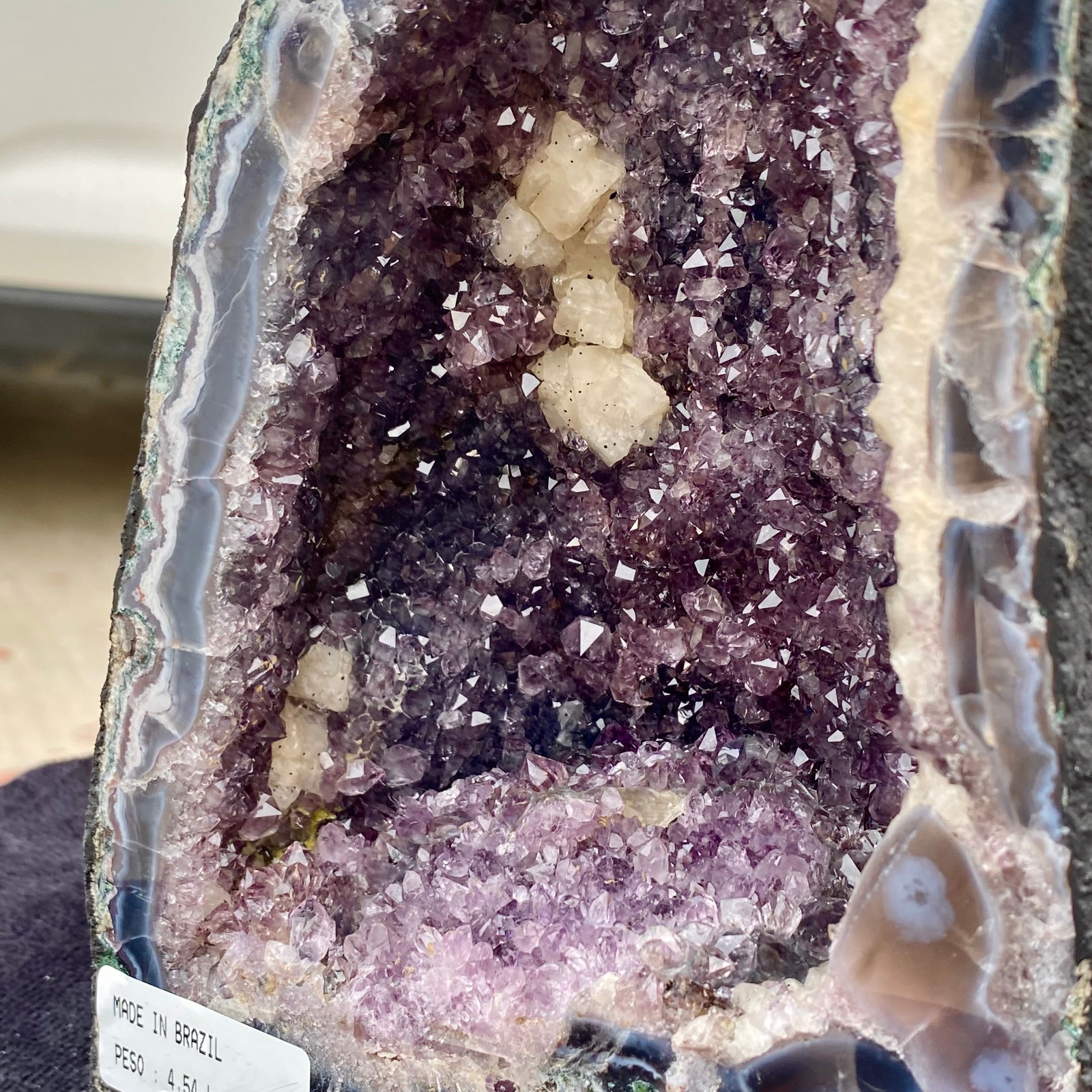 10LB Large natural amethyst geode quartz crystal cluster cathedral energy hea