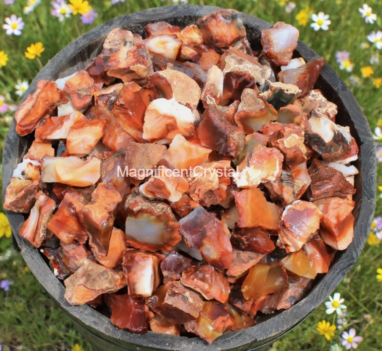 3PCS Natural Raw Carnelian Stone Red Crystal Healing Home Decor Energy Gifts