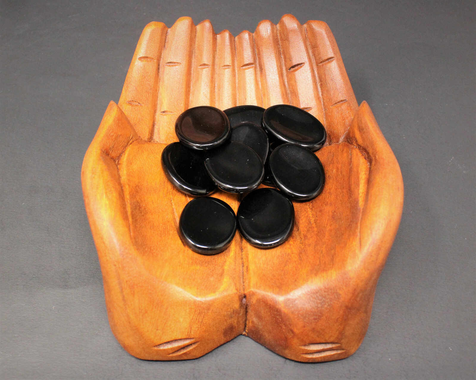 Black Obsidian Worry Stone (Black Obsidian Palm Stone Crystal, Protection Stone)