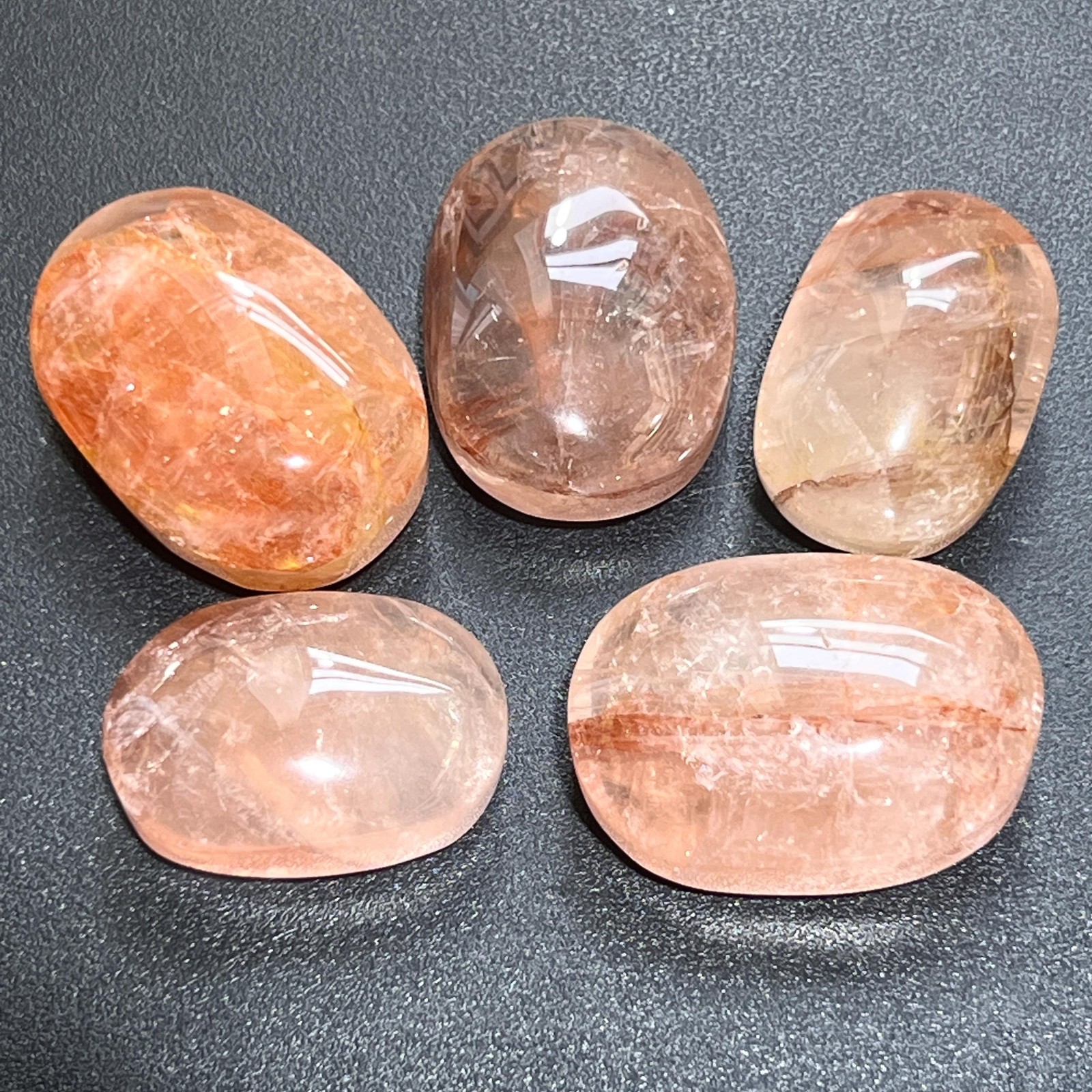 Fire Quartz Crystal Palm Stone Carving Wholesale Gemstone Decor
