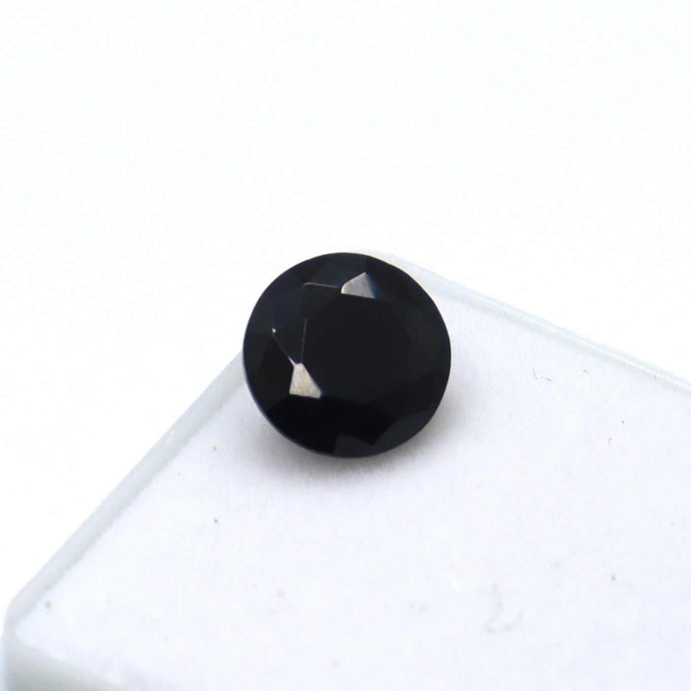 3.10 Natural Super Fine Black Round Cut Onyx GGI Certified Loose Gemstone