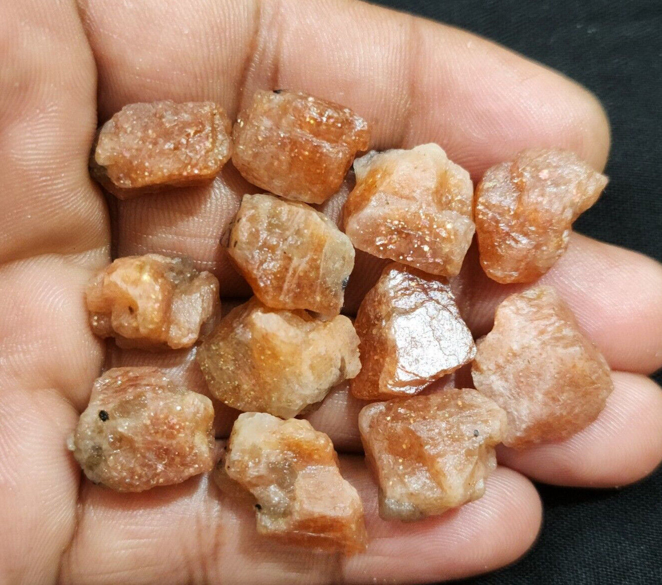 Natural Fine Sunstone Raw 12 Pcs Lot Size 14-20 MM Sunstone Rough Loose Gemstone