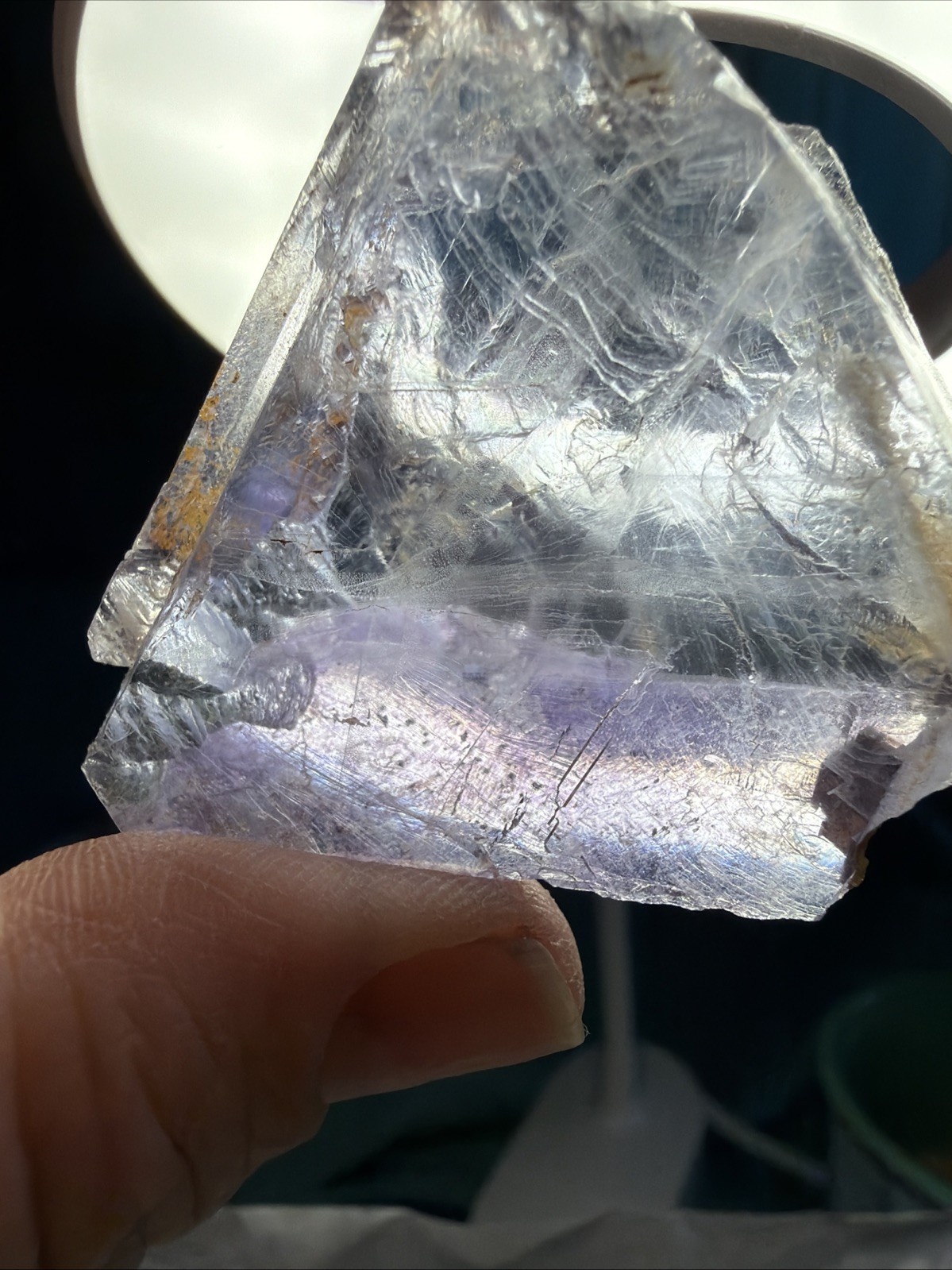 Light Blue and Purple Fluorite with Chalcopyrite Mineral Specimen