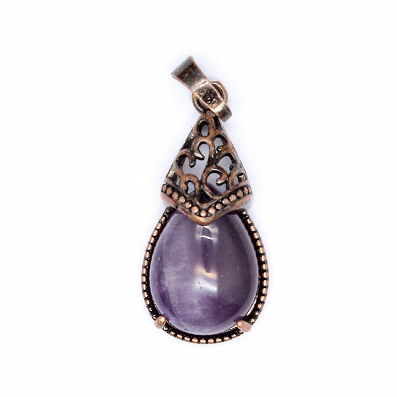 3-5PCS Natural Stone Personalized Retro Crystal Blue Agate Water Drop Pendant