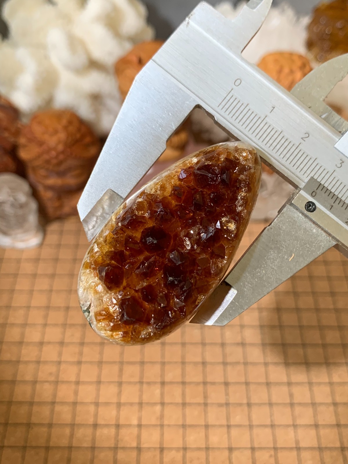 Small Natural Citrine Geode Quartz Crystal Cluster – Egg Shape 76 Grams (#034)