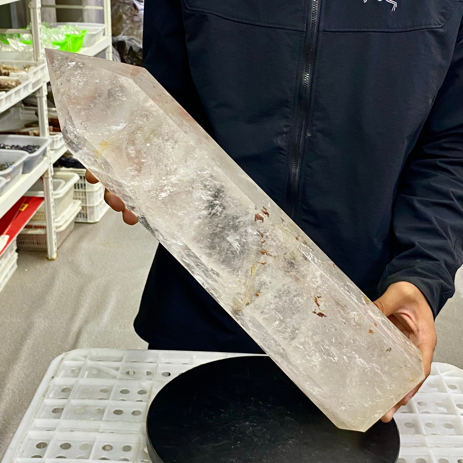 17LB Natural Clear Quartz Crystal Point Healing Wand Polished Rock Crystal Re