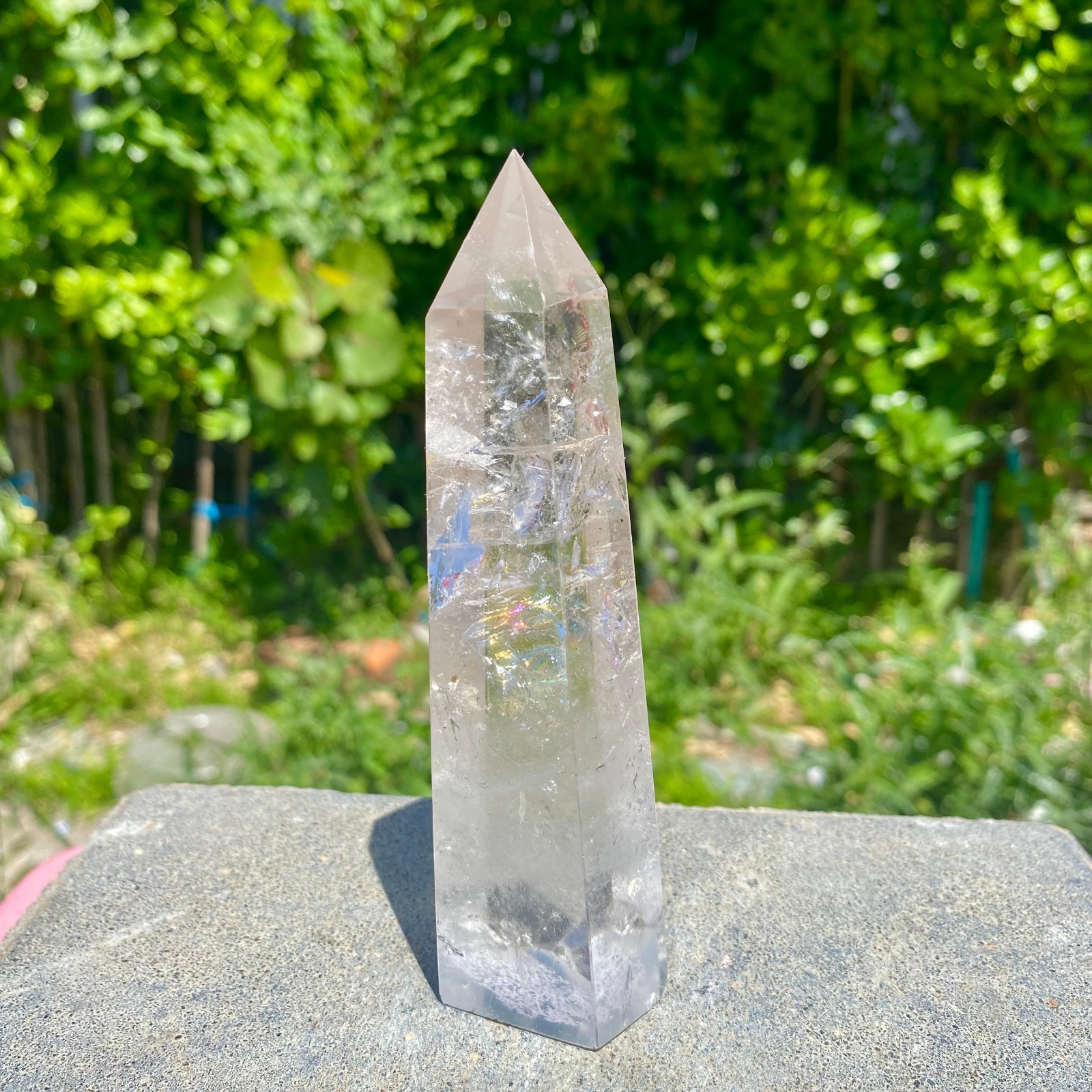 239G Natural Clear Quartz Crystal Point Healing Wand Polished Rock Crystal Reiki