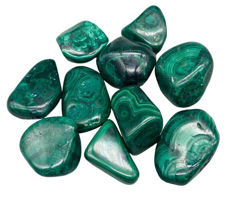 Malachite 1 lb Tumbled Pebbles Gemstones (Exact Size, Count, Appearance Varies)