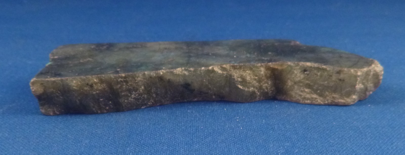 3.5″ Labradorite gemstone slab freeform slice Iridescent gray w blue highlights