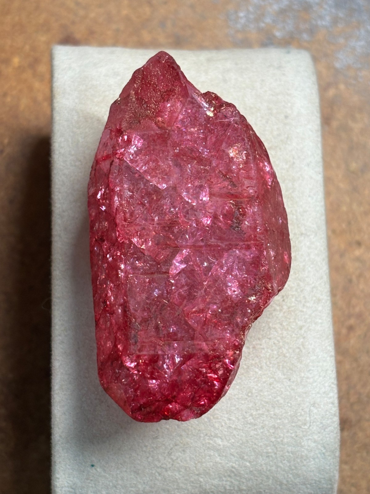 Dyed fractured Quartz crystal RUBY CORUNDUM ?? Wicca Pagan Mystic OCCULT