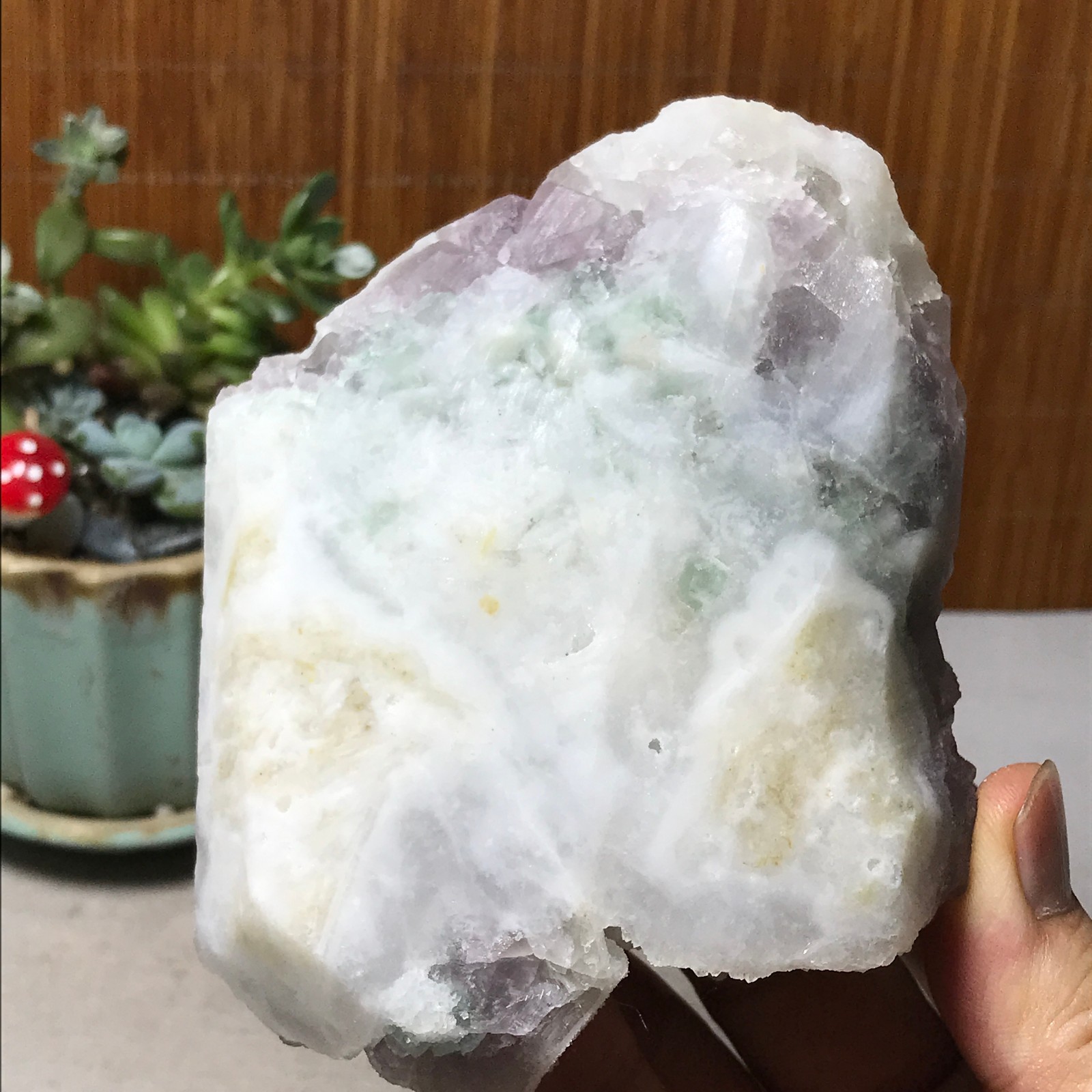 115-85-36mm Natural Light purple calcite fluorite Mineral Specimen 439g A6068