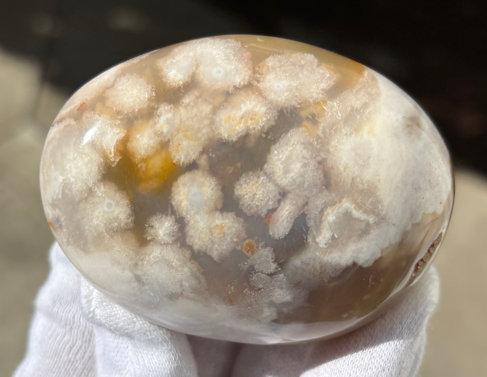 USA SALE 3/4Lb 367g LOT 3 FLOWER BLOSSOM AGATE PALMSTONES Palm Stones Stone