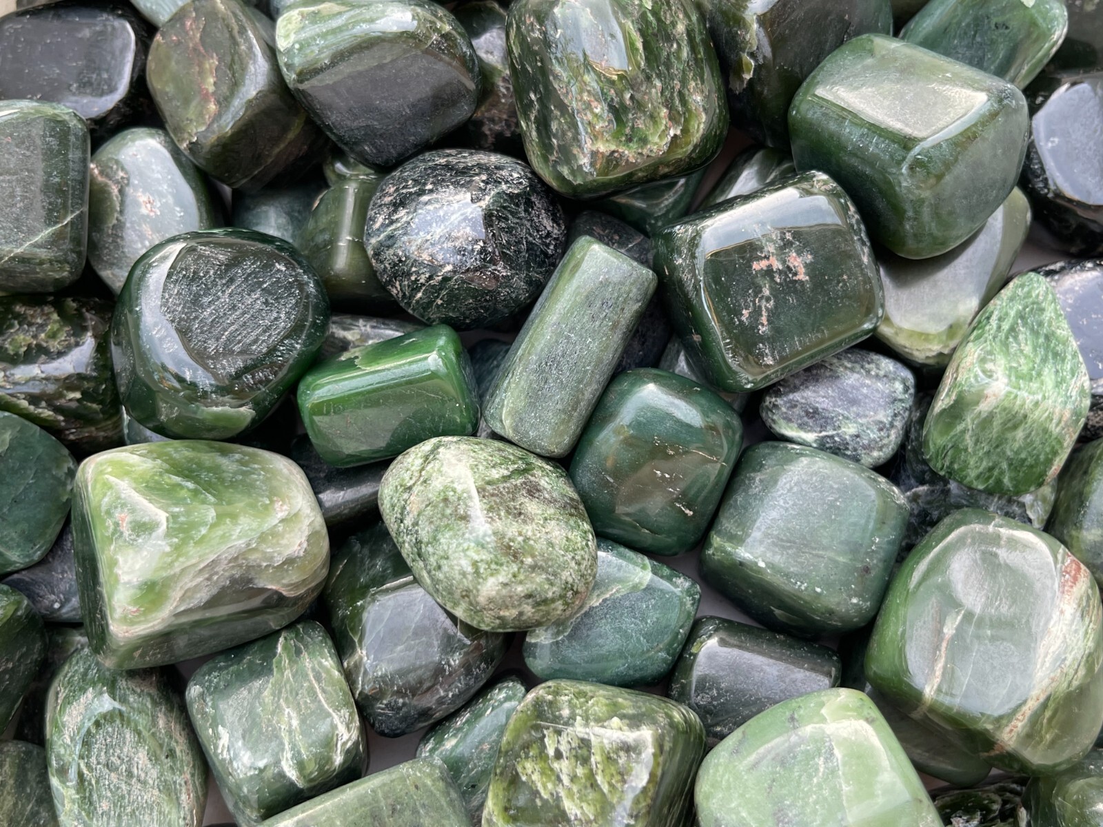Nephrite Jade Tumbled Stones, 1-1.25 Inch Nephrite Jade Crystals,Healing Crystal