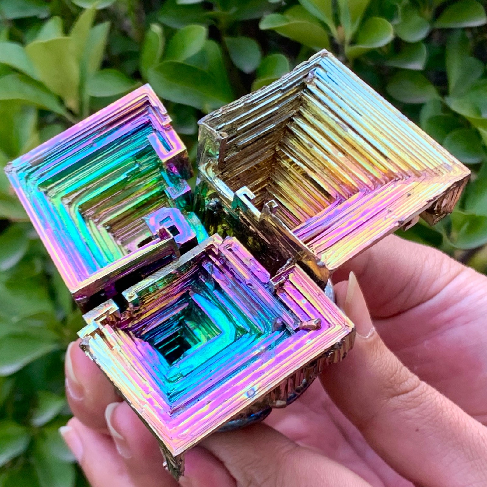 1.63LB ram Bismuth rainbow crystal elementBi gemstone Mineral specimen healing