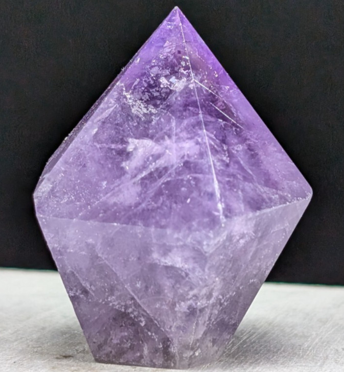 Amethyst Tower Diamond Gem Purple Crystal Chakra Point Gemstone Wand Reiki