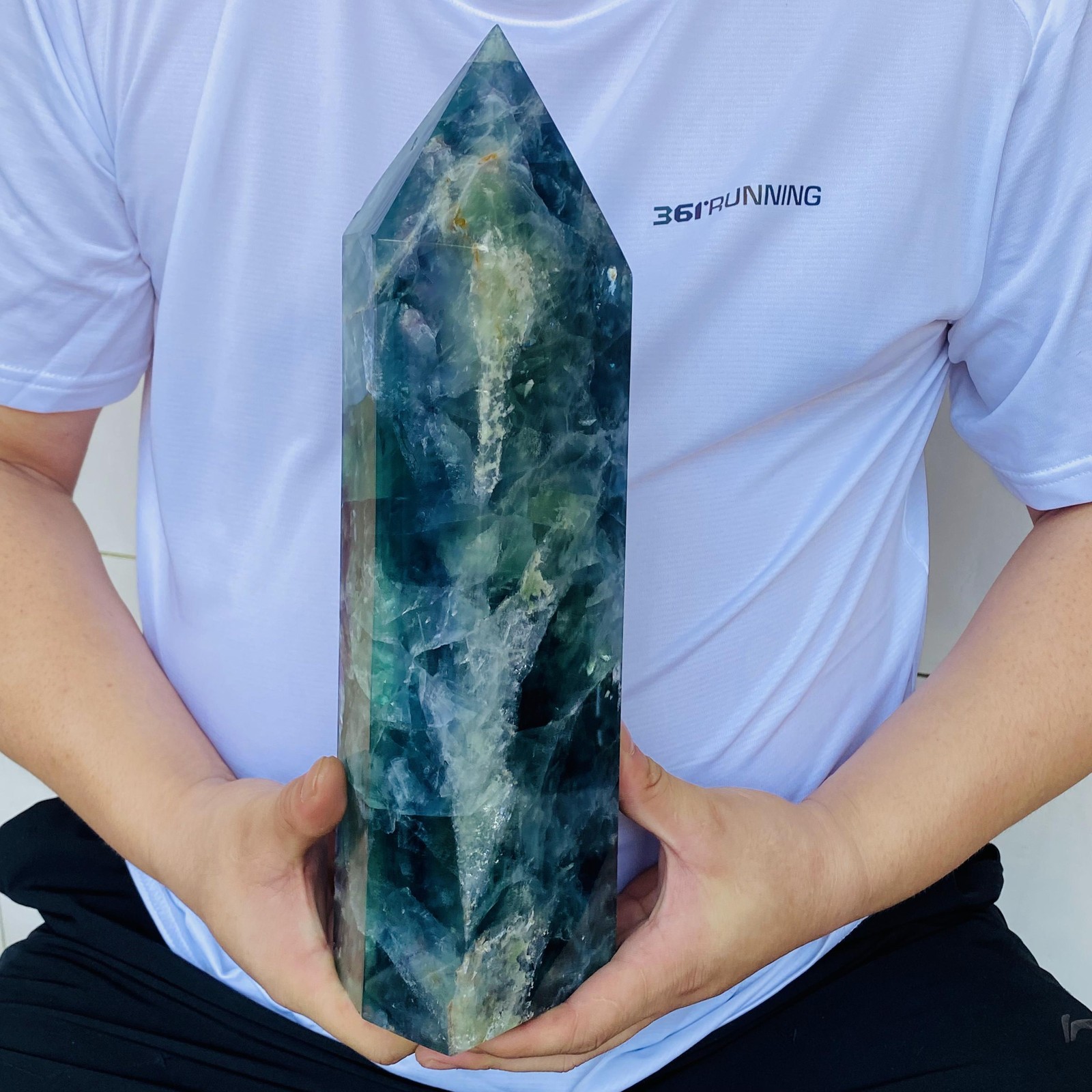 Natural Fluorite Obelisk Quartz Crystal Healing Reiki Wand Tower Point 4800g
