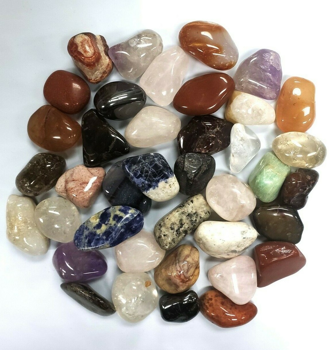 Tumbled Crystal Stones 1 LB to 2 LBS Mixed Lot Polished Rocks – Healing Crystals