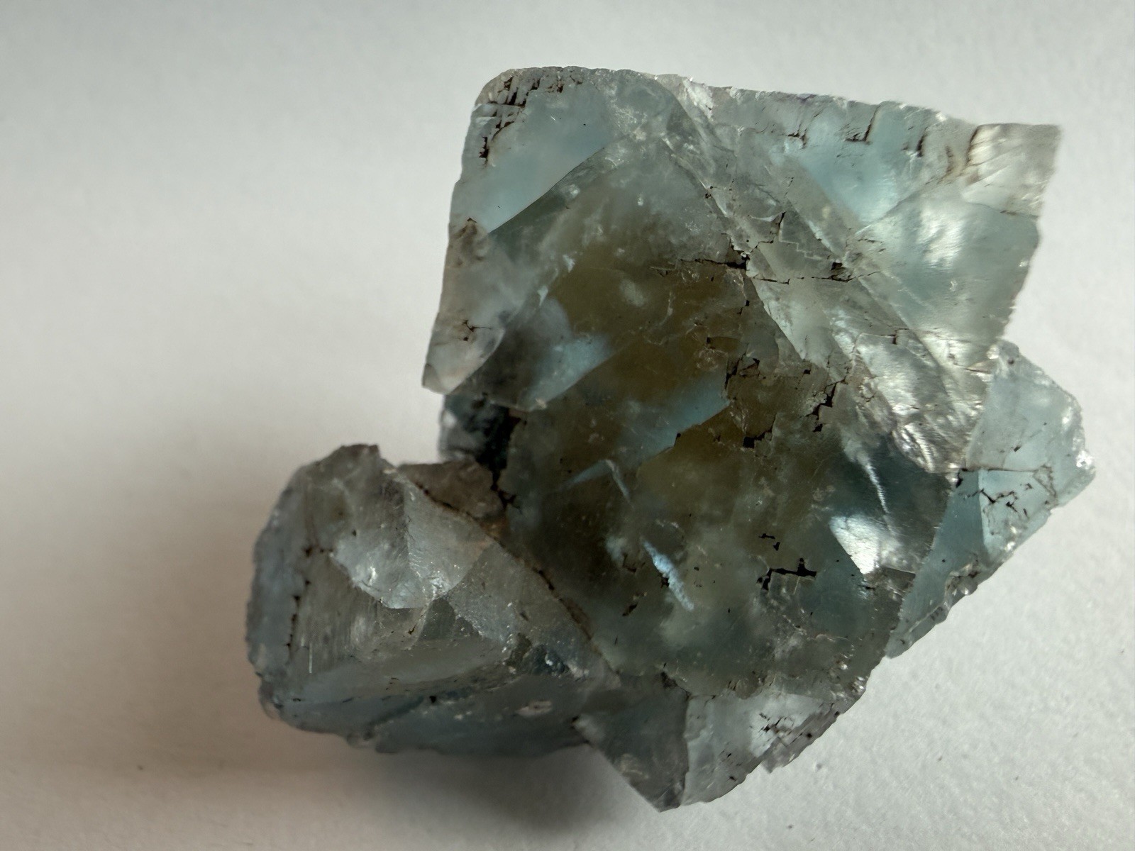 Natural Blue Green Cubic Fluorite Crystal Cluster Specimen Raw Mineral 126g