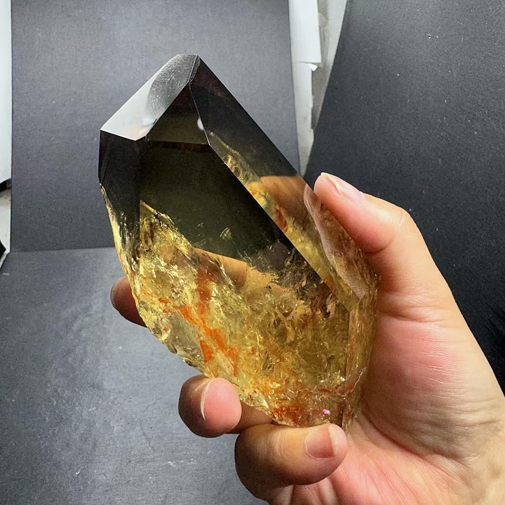1.48LB Natural Citrine Quartz Carved Freeform Energy Crystal Reiki Heal Decor