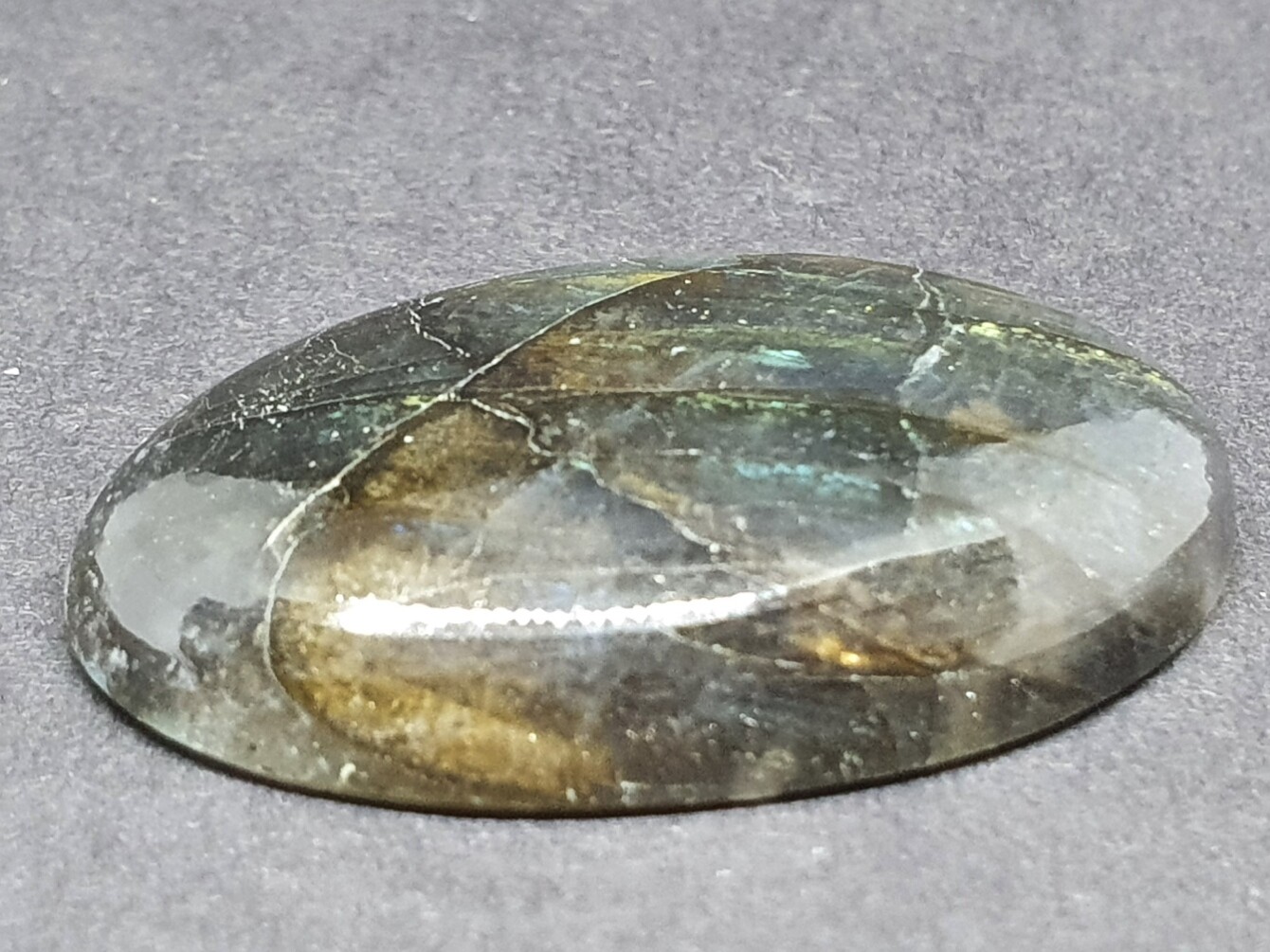 Labradorite Cabochon Oval High Grade 42 x 24 x 9mm 65 Ct Palm Stone Gemstone LB1