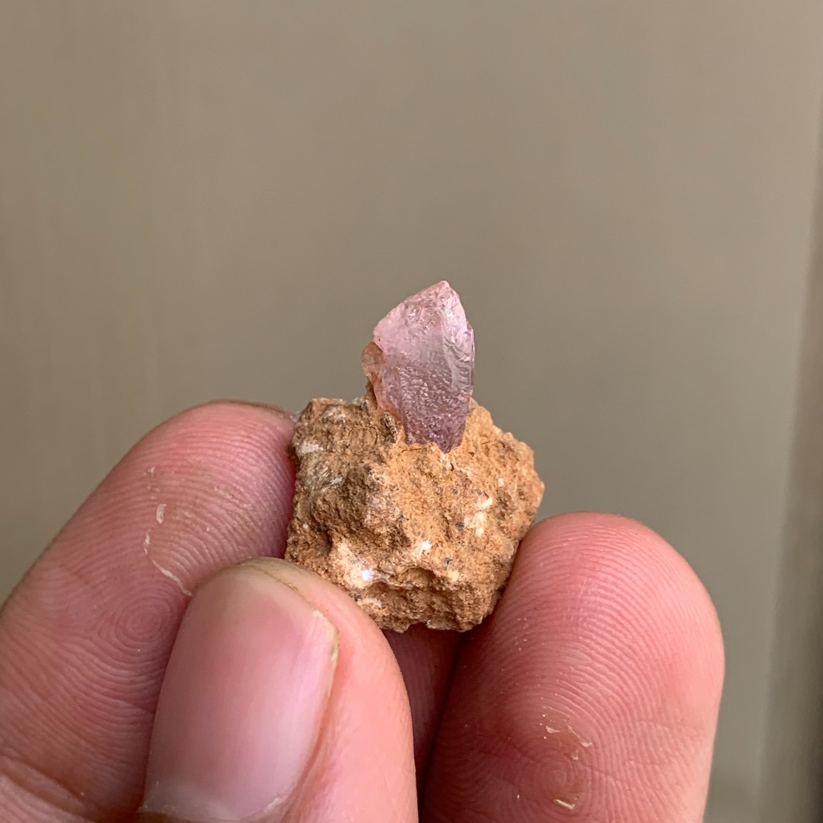 Pink topaz crystal specimen | 3.3g | Etched crystal | Thumbnail size | Pakistan