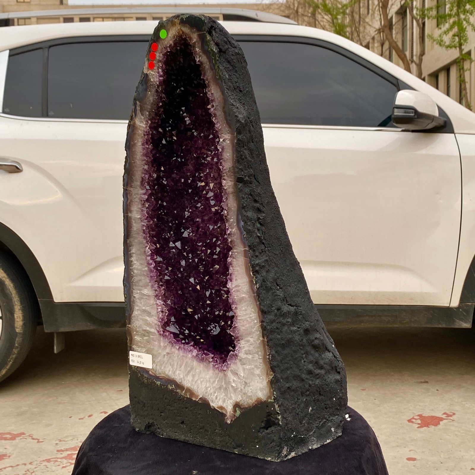 75.4LB Natural Amethyst Geode Quartz Crystal Cluster Cathedral Energy healing