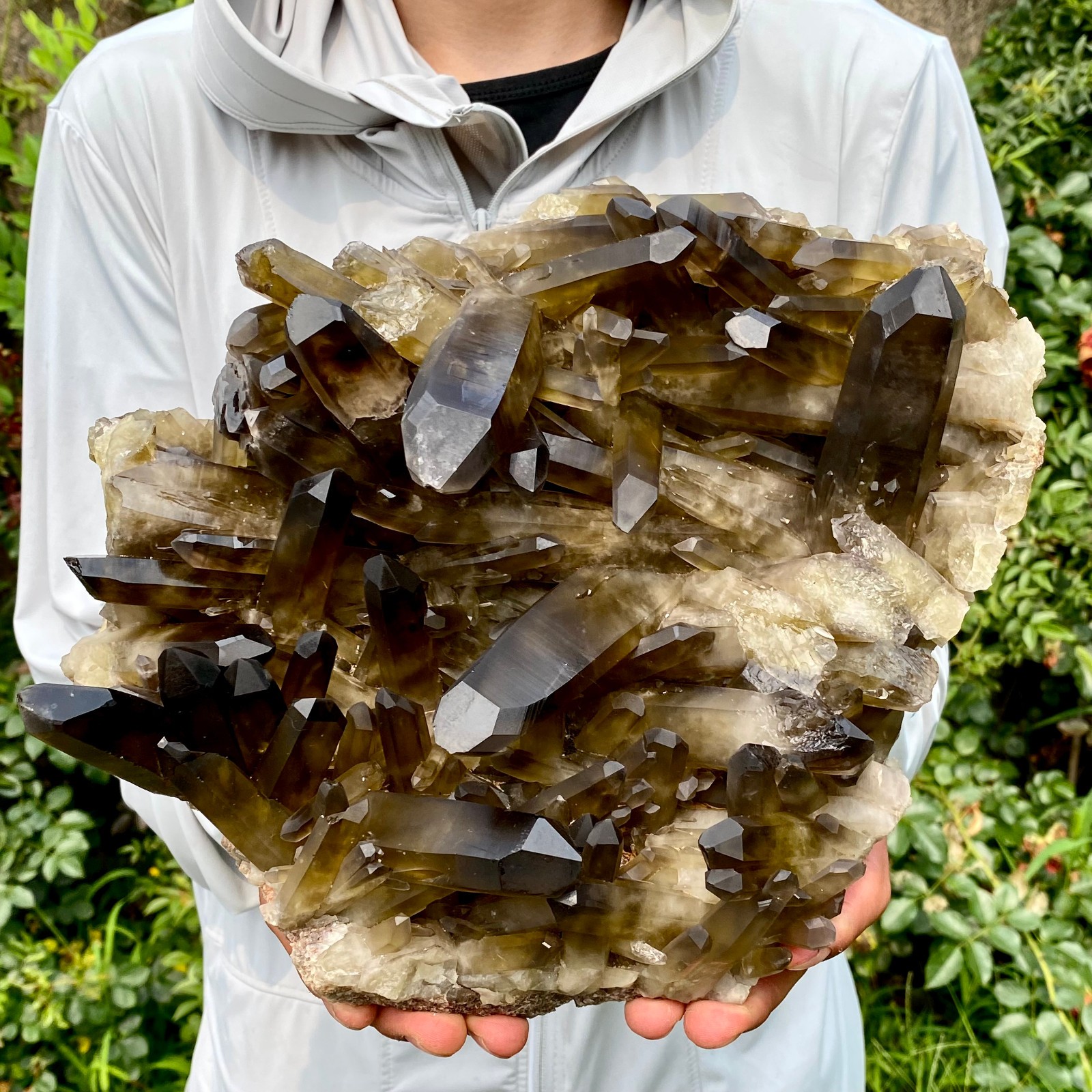 10.5LB New Black Phantom Quartz Crystal Cluster Mineral Specimen Spiritual The