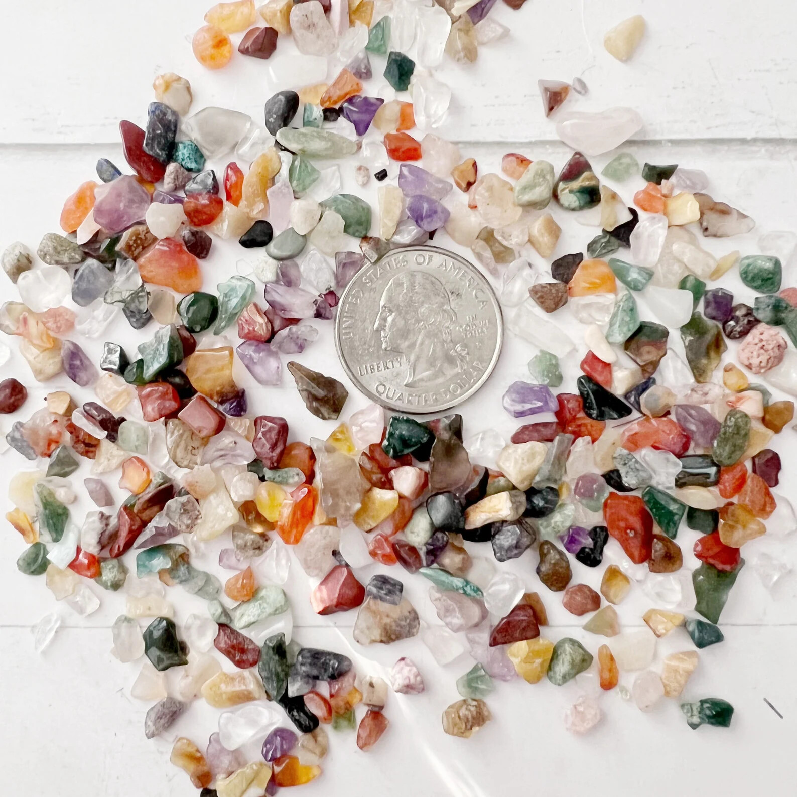 Mixed Assorted Tumbled Gemstone Chips, Polished Mini Stones 3-8mm Wholesale Bulk